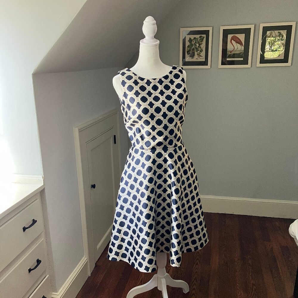 Ted Baker dress, size 1 (US 2-4), blue and white